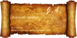 Jurcsó Andor névjegykártya