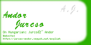 andor jurcso business card